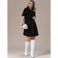 thumbnail image 3 of DARING DIVA Short Sleeve Denim Collared Button Front Jean Dress S Black, 3 of 7