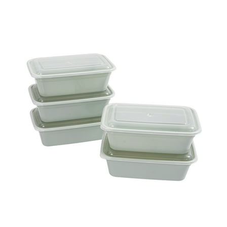 Mainstays 3 Cup Plastic Snack Meal Prep Container, 5 Pack, Sage