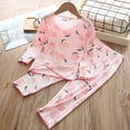 thumbnail image 6 of YDFCWX Pajamas for Girls Little Girls 2 Piece Jammies Set Girls Soft Pajamas Long Sleeve Daily Sleepwear Red,6-12 Months, 6 of 7
