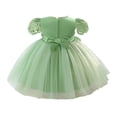 thumbnail image 4 of MEZZALL Elegant Girls Formal Dress Layered Skirt And Satin Bodice Party Gown Girls Solid Color Holiday Dresses, 4 of 9