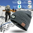 thumbnail image 3 of Bluetooth Beanie Hat with LED Headlight, Lighted Beanie Cap Rechargeable with Wireless Bluetooth Hands Free Head Hat Winter Warm Knit Cap, 3 of 5