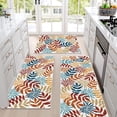 thumbnail image 3 of Boho Kitchen Rug Sets 3 Piece with Leaf, Non Slip Kitchen Rugs and Mats Non Skid Washable Kitchen Rug Runner Farmhouse Kitchen Floor Mats for Hallway Entryway Laundry Room, 3 of 6