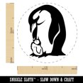 thumbnail image 2 of Cute Emperor Penguin Mother with Baby Chick Self-Inking Rubber Stamp Ink Stamper - Red Ink - Large 1-1/2 Inch, 2 of 7