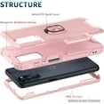 thumbnail image 4 of Petocase for Moto G 5G Case,Heavy Duty Full Body Shockproof Kickstand with 360° Ring Holder Support Car Mount Hybrid Bumper Silicone Hard Back Phone Cover,Rose Gold, 4 of 8