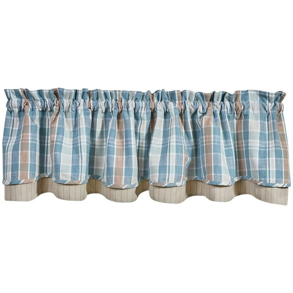 Park Designs Jordan Plaid Lined Layered Valance 72" X 16"