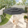 thumbnail image 3 of MOUMON 11Ft Patio Umbrella, Vented Outdoor Table Market Umbrella with Crank Lift & Tilt, Large Outdoor Umbrellas with Iron Ribs, for Garden, Lawn, Yard, Poolside, No Base, 3 of 7