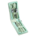 thumbnail image 1 of Juego de cortaúñas 7 EN 1 para manicura con bolsa con cremallera acero inoxidable verde, 1 of 7