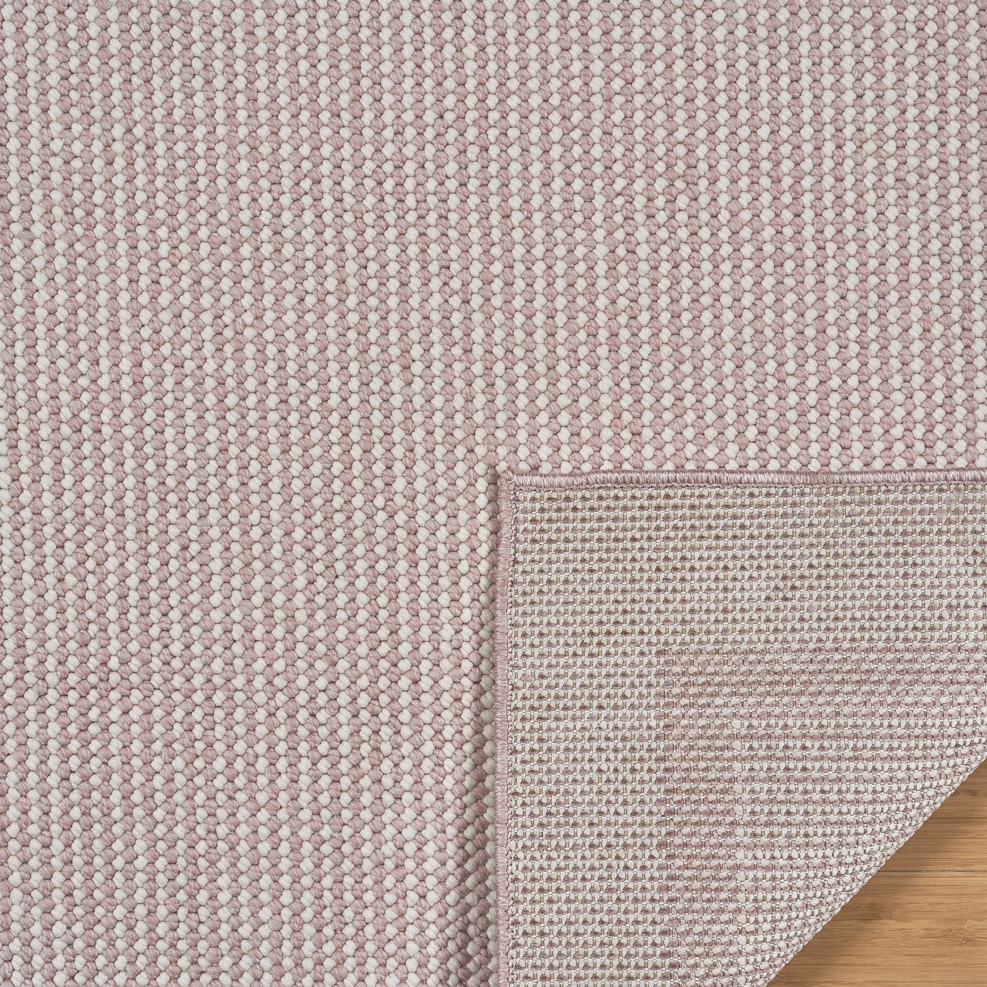 HGTV Soft Weave Mari Modern/ Contemporary Solid Color Pink Area Rug, 8x10