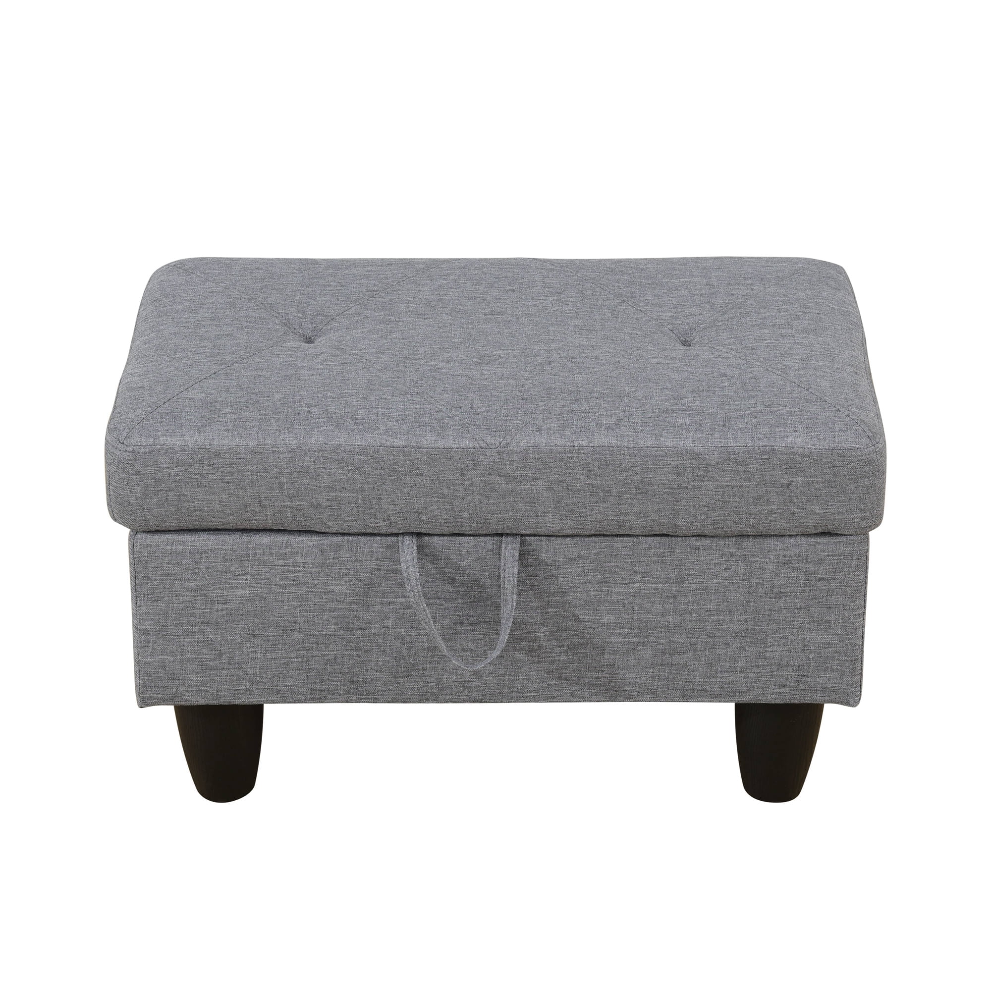 Aukfa 29" Storage Ottoman Bench for Sectional Sofa Set, Lift Top, Linen, Gray