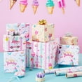 thumbnail image 4 of Ahot Ice Cream Wrapping Paper Rolls - 3 Short Rolls Birthday Wrapping Paper Rolls Pink Ice Cream Gift Wrap Paper Kids Wrapping Paper Rolls Summer Wrapping Paper with Cut Lines 17 in x 10 ft, 4 of 14