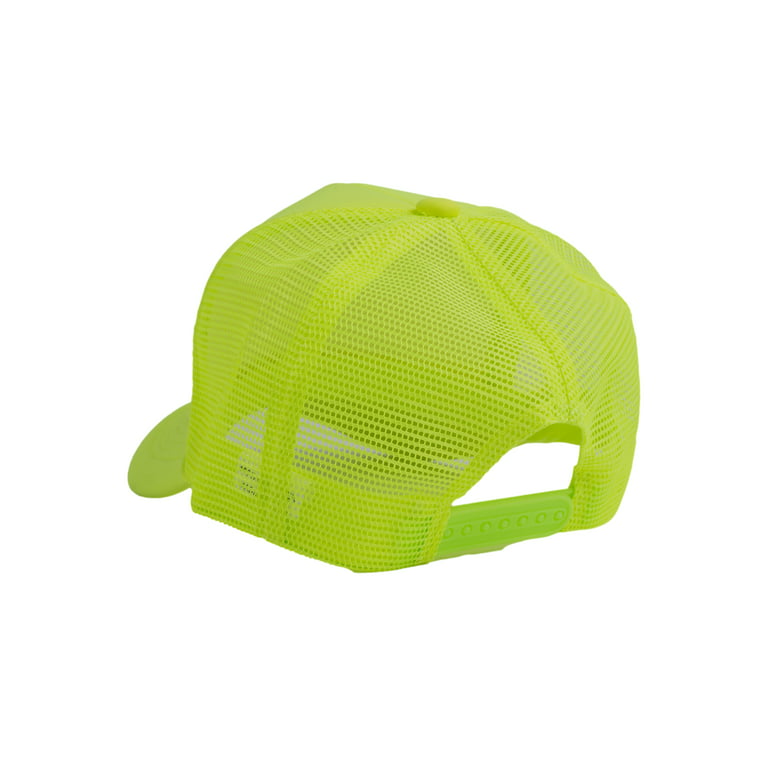 Top Headwear Blank Trucker Hat - Mens Trucker Hats Foam Mesh Snapback Neon  Yellow 