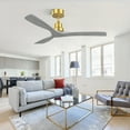 thumbnail image 6 of 52 Inch Indoor Ceiling Fan Without Light 3 Solid Wood Blades Remote Control Reversible DC Motor, 6 of 8