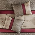 thumbnail image 6 of Madison Park Neyson Faux Silk 12-Piece Red Medallion Jacquard Design Comforter Set with Curtains, Queen, 6 of 10