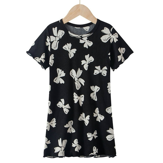 LOVZFMLL Robe à Manches Longues pour Filles Imprimé Extensible Ligne A Robe de Récital Scolaire Patineuse