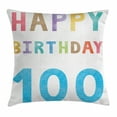 thumbnail image 1 of 100th Birthday Decorations Throw Pillow Cushion Cover, Old Grandparents Birthday Worn Abstract Vintage Wish Party Image, Decorative Square Accent Pillow Case, 18 X 18 Inches, Multicolor, by Ambesonne, 1 of 2
