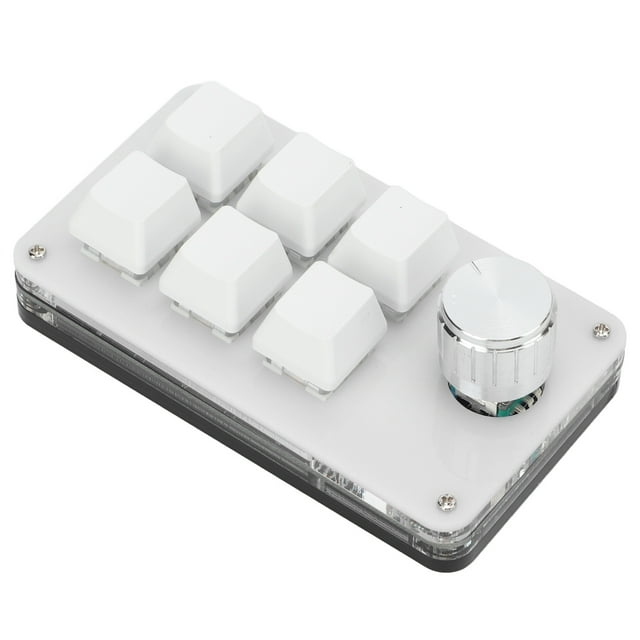 Mini Keypads, Multifunction Simple Operation Dustproof Wear Resistant High Strength One Handed Mechanical Keyboard For Office For Laboratory Black White,Matte Black + Glossy