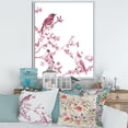 thumbnail image 2 of Beautiful Pink Birds Sitting On Flowering Branches 24 in x 32 in Framed Painting Canvas Art Print, by Designart, 2 of 5