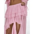 thumbnail image 5 of OYOANGLE Women's Layered Ruffle Chiffon Maxi Skirt Y2K Flowy Cowgirl Western Asymmetrical Skirts Pink L, 5 of 6