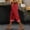 Red, variant on Women's Plus Size Linen-Look Capris with Pockets and Elastic Waist Summer Casual Solid Color Pants