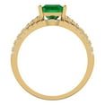 thumbnail image 4 of Clara Pucci 18K Yellow Gold 3.4 Simulated Emerald Engraveable Engagement Ring + Wedding Band Set, 4 of 7