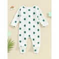 thumbnail image 4 of Bslissey Baby Boys Girls Ireland Festivals Footed Jumpsuit 3M 6M 9M 12M Infant Shamrock Print Long Sleeve Zipper Onesie Rompers Newborn Casual Spring Fall Outfit, 4 of 9