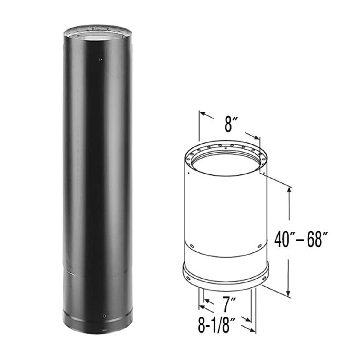 Duravent 7Dvl-68Ta 7" Inner Diameter - Black
