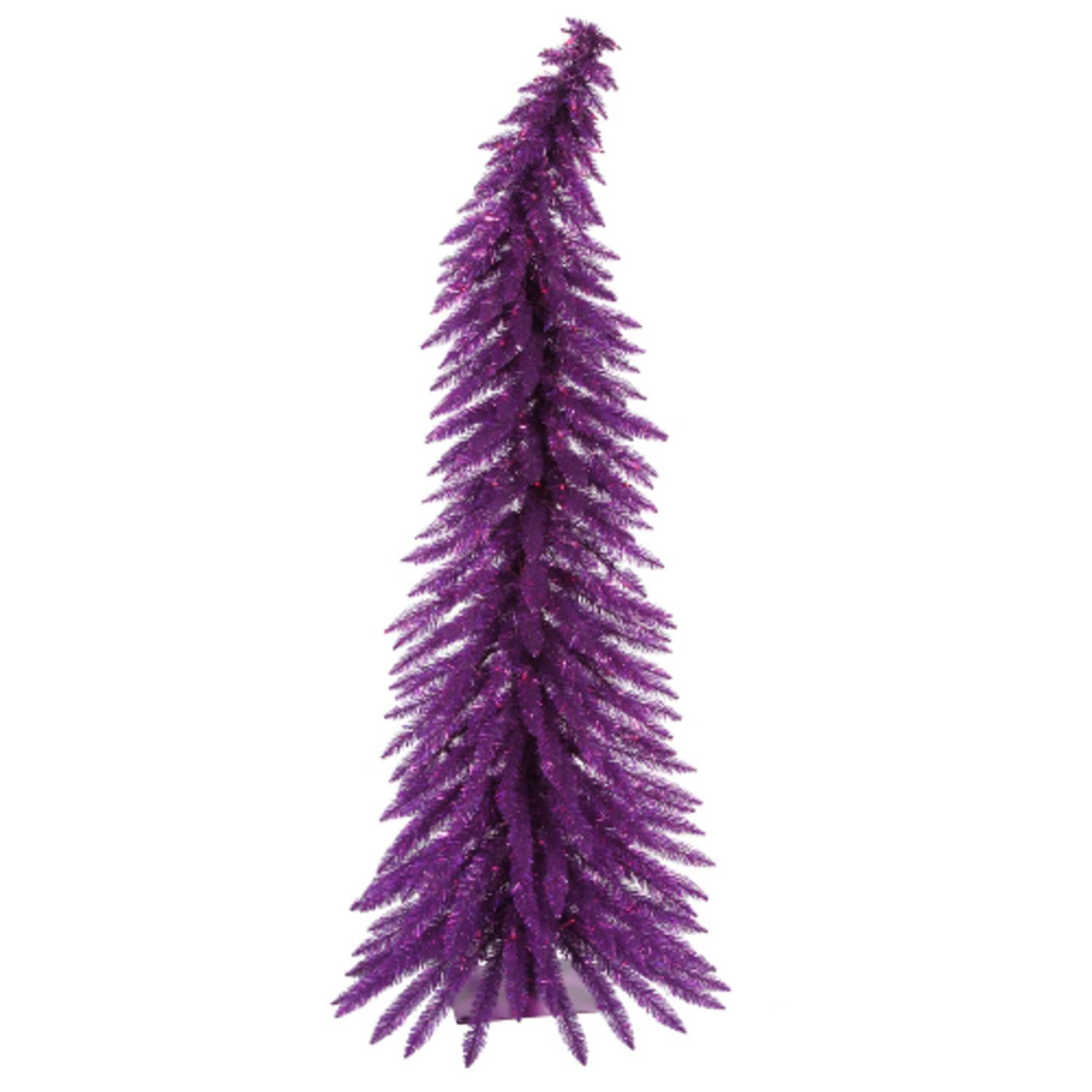 5' PreLit Whimsical Purple Spruce Tinsel Christmas Tree Purple