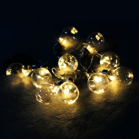 10 Bulb String Christmas Lights Goplus Christmas 10 LED String Ball Lights Xmas Wedding Party Garden Decor Lamp Clear ()