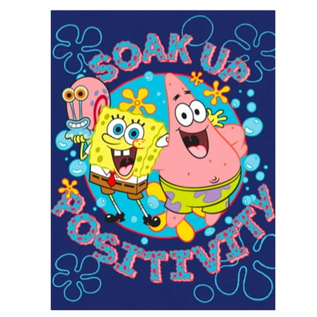 SpongeBob Extra Soft Plush 60"x80" Twin Size Blanket "Soak Up Positivity"