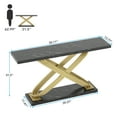 thumbnail image 5 of Tribesigns 55 Inches Console Table, Modern Narrow Rectangular Entryway Table, Long Sofa Table with X-Shaped Gold Metal Frame, 5 of 5