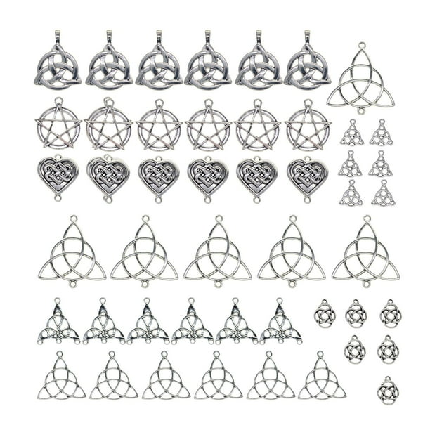 48 Unids Surtido de Aleación de Zinc Nudo Conector DIY Colgantes Artesanía Colgante para Fabricación de Joyas Pendientes Pulseras