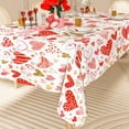 thumbnail image 4 of AnyDesign Valentine''s Day Rectangle Tablecloth Watercolor Red Pink Glitter Heart Fabric Table Cloth Washable Table Cover for Wedding Anniversary Home Holiday Picnic, 60 x 102 Inch, 4 of 6