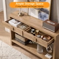 thumbnail image 3 of ROGALIS Console Table with Drawers, 47 Inch Narrow Entryway Table with Open Storage Shelves for Living Room, 3 of 6