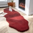 thumbnail image 1 of Soft Fluffy Faux Rabbit Fur Area Rugs, Indoor Decor Mat, 2 x 6 Feet, Red, 1 Pack, 1 of 5