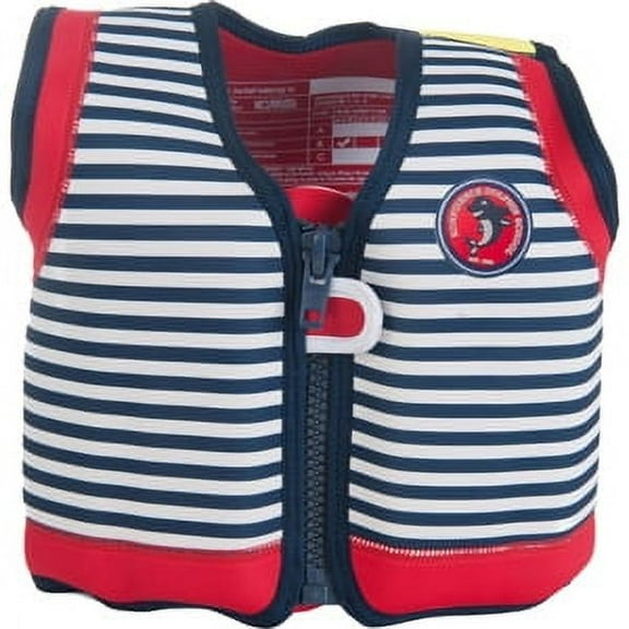Konfidence The Original Jacket - Children and Youth Swim Jacket (Hamptons Navy Stripe 18 Months-3 Years)