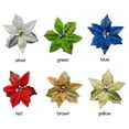 thumbnail image 6 of 6pcs 8.7in Glitter Flower Christmas Tree Ornaments Party Supplies Festive Atmosphere Exquisite Workmanship Cloth Poinsettia, 6 of 10