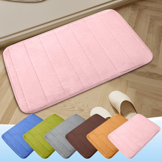 Xihbxyly Alfombrilla de Terciopelo Grueso, Construcción de Espuma de Microfibra Suave, Diseño Antideslizante, Uso En Baño y Cocina, Cojín Cómodo, Fácil de Limpiar, Juego de 2 Piezas, 40 X 60 Cm