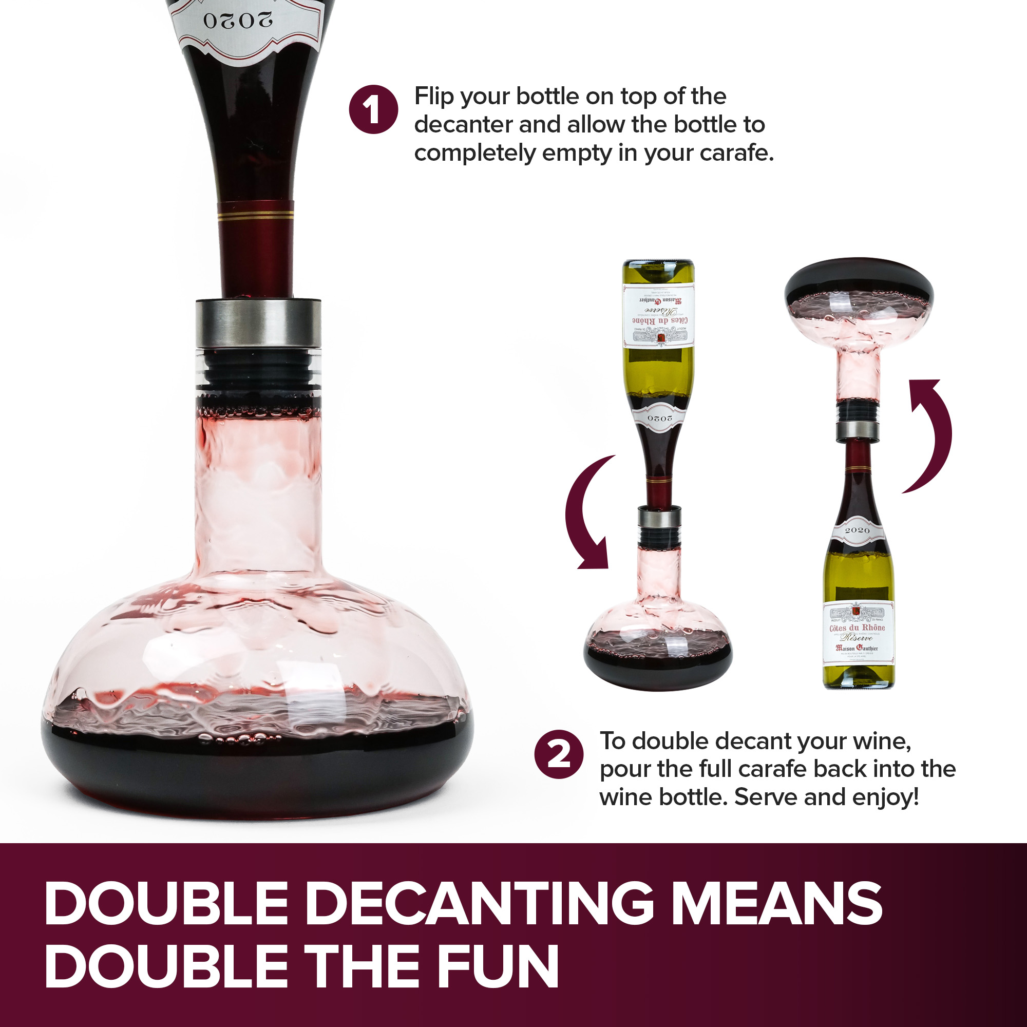 Mafiti Red Wine Pourers Aerator Portable Decanter With Base For Birthday Friendship,Wine Gift Father Day Party Home Use