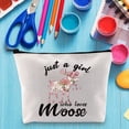 thumbnail image 2 of LEVLO Funny Moose Cosmetic Make up Bag Animal Lover Gift Just A Girl Who Loves Moose Makeup Zipper Pouch Bag Moose Lover Gift For Women Girls, 2 of 6