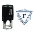 thumbnail image 1 of Printtoo F Alphabet Swirl Border Triangle Monogram Initial Self Inking Rubber Stamp Office Stationary, 1 of 3
