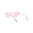 thumbnail image 4 of Womens Heart Shape Shield Retro Love Sunglasses Gold Pink, 4 of 4