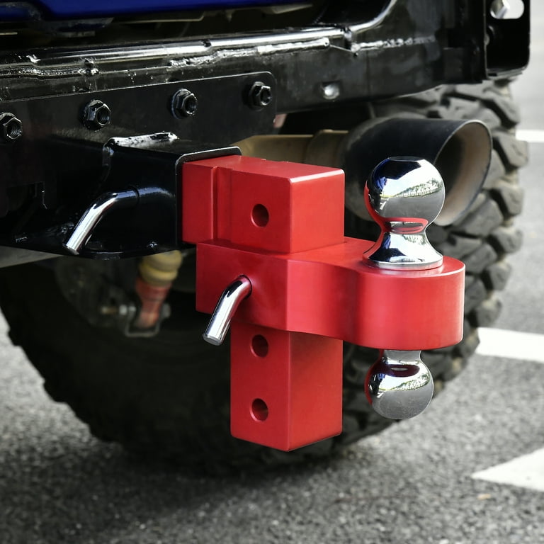 Ledkingdomus Adjustable Trailer Hitch, Fits 2.5'' Receiver, 6'' Drop Hitch, Aluminum Tow Hitch, Ball Mount, 2 and 2-5/16'' Combo Stainless Steel Tow