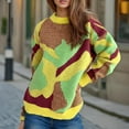 thumbnail image 4 of Qepwscx Womens Graphic Sweater Top Fall 2025 Oversized Chunky Knit Long Sleeve Pullover Sweaters Crew Neck Shirt Going Out Top Knitted Jumperes Tops Winter Shirts Loose Fits, 4 of 6