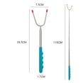 thumbnail image 7 of Metal Kebab Skewers, Roasting Sticks, Kitchen Accessories Wooden Handle Portable Stainless Steel Barbecue Fork, Campfire Fork, Camping blue, 7 of 7