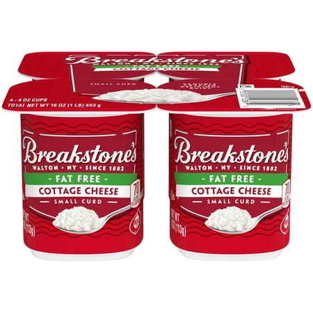 Breakstone's Fat Free Small Curd Cottage Cheese, 4 ct - 16.0 oz Blister Pack