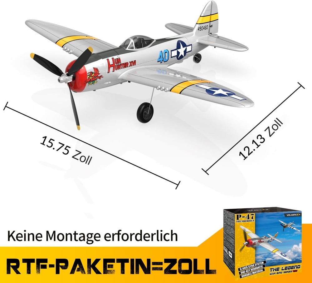 VOLANTEX P47 Thunderbolt RC Plane 2.4G 4CH Fighter Remote Control RTF Aerobatic Aircraft Model Toys