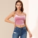 thumbnail image 2 of INSPIRE CHIC Camiseta sin mangas con tirantes finos de terciopelo y tirantes finos para mujer Rosa S, 2 of 6