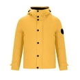 thumbnail image 3 of LpwkSSA Men Winter Warm Padded Coats Parkas Casual Solid Color Hooded Zipper Jackets with Pockets Long Sleeve Cardigan Eiderdown Coat Yellow XXXL, 3 of 5