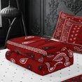 thumbnail image 5 of meiyoeat Red Paisley Print Zipper Twin Comforter Sets with Fitted Sheet and 2 Pillowcases For Girls,Classic Boho Floral Zipper Bedding Set For Adults,Reversible,4 Pieces, 5 of 7