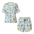 thumbnail image 4 of Naloa Rabbit Burger Coffee Women's Short-Sleeved Pajama Set, Loungewear, Summer pajamas, Breathable Cozy - 4X-Large, 4 of 9